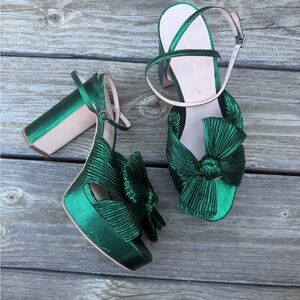 Loeffler Randall Natalia Emerald Bow Platform Heels